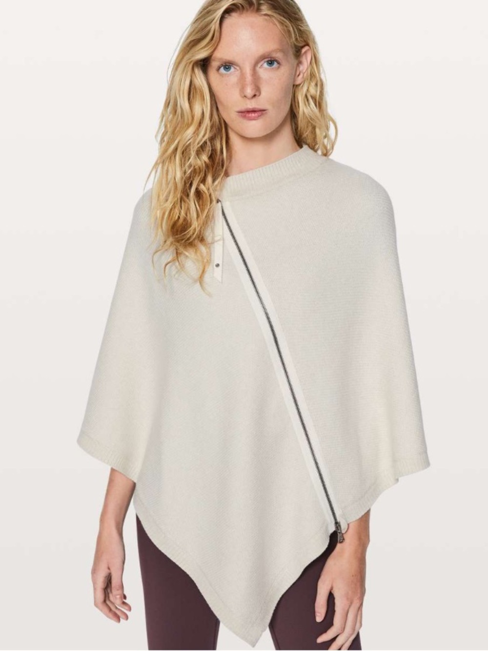Lululemon On the Go Poncho 100% Merino Wool Heathered Angel Wing One Size